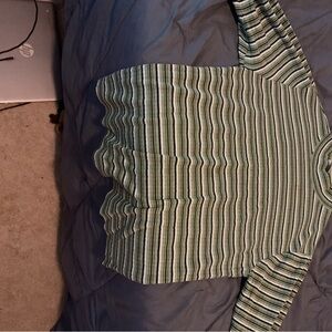 Striped Green Long Sleeve Top